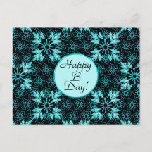 Einzigartige schwarze Blume mit Aquamarinen Aqua-B