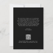 Einzigartige schwarze Foto-QR-Code-Hochzeit Dankeskarte (Rückseite)