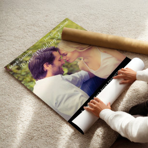 Einzigartige Schwarze Hochzeitsfotos Save the Date Poster