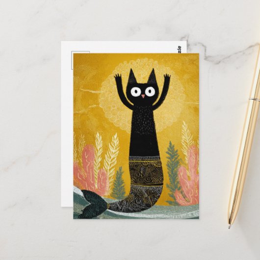 Einzigartige schwarze Kitzymermaid Postkarte (Vorderseite/Rückseite Beispiel)