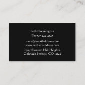 Einzigartige schwarze Leinenschmuck-Visitenkarte Visitenkarte (Rückseite)