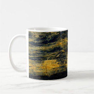 Einzigartige schwarze Marmortextur mit goldenem Ef Kaffeetasse