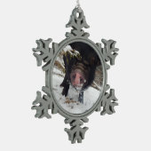 Einzigartige schwarze schneeflocken Zinn-Ornament (Links)