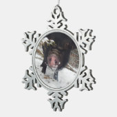 Einzigartige schwarze schneeflocken Zinn-Ornament (Rechts)