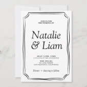 Einzigartige schwarze und weiße Alte Geldstreifen Einladung (Vorderseite)