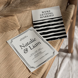 Einzigartige schwarze und weiße Alte Geldstreifen Einladung