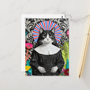 Einzigartige Schwester Kitty die Katzen-Nonne-Koll Postkarte