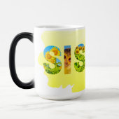 Einzigartige Schwester Themed Gelbe Sonnenblume Verwandlungstasse (Links)