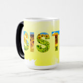 Einzigartige Schwester Themed Gelbe Sonnenblume Verwandlungstasse (Vorderseite Links)