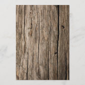 Einzigartige Scroll & Feather Pen Barnwood Wedding Menükarte (Rückseite)