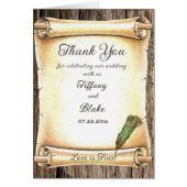 Einzigartige Scroll & Feather Pen Hochzeit Dankesc (Vorne)