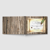 Einzigartige Scroll & Feather Pen Hochzeit Gästebuch (Voll)