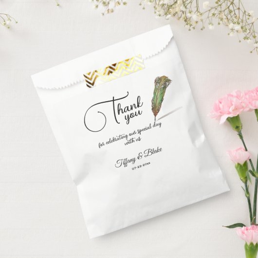 Einzigartige Scroll & Feather Pen Hochzeit Geschenktütchen (Versiegelt)