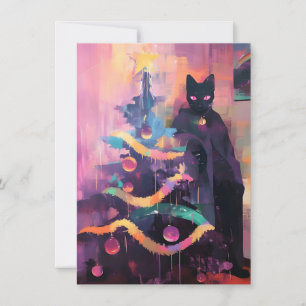 Einzigartige seltsame Weihnachtskarten mit Katzen Feiertagskarte