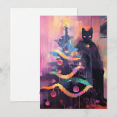 Einzigartige seltsame Weihnachtskarten mit Katzen Feiertagskarte (Vorne/Hinten)