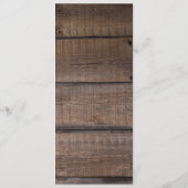 Einzigartige Servicekarte für Rustic Wood Wedding Programm (Rückseite)