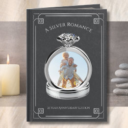 Einzigartige silberne Hochzeitsjubiläum-Storybook Karte
