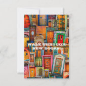 Einzigartige Silvester-Party-Vintage Türen Einladung (Rückseite)