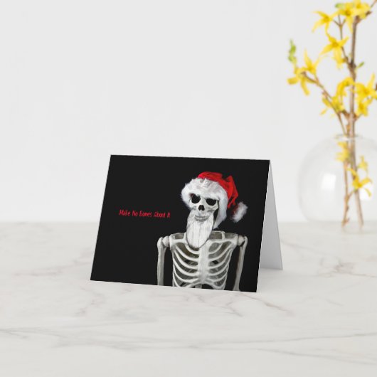 Einzigartige Skeleton Weihnachtskarte Karte (Gelbe Blume)