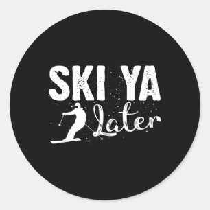 Einzigartige Skikunst für Männer Frauen Kinder Ski Runder Aufkleber