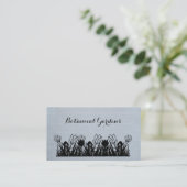 Einzigartige Sky Blue Linen Look Floral Business C Visitenkarte (Stehend Vorderseite)