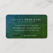 Einzigartige Smaragdgrüne Gradienttextur Abstrakt Visitenkarte (Rückseite)