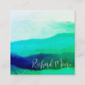 Einzigartige smaragdgrüne Grunge abstrakte Signatu Quadratische Visitenkarte (Vorderseite)