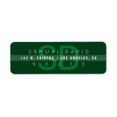 Einzigartige smaragdgrüne moderne Rücksendeadresse (Vorne)