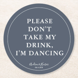 Einzigartige Smoky Navy Bitte nimm meinen Drink ni Runder Pappuntersetzer