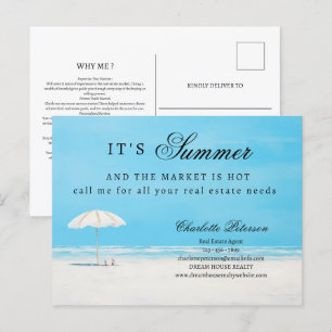 Einzigartige Sommer-Immobilienmarketing- oder Akqu Postkarte