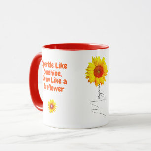 Einzigartige Sonnenblumen-Kaffeetasse als Geschenk Tasse