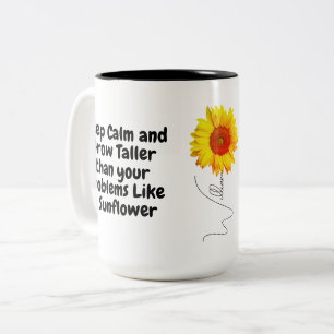 Einzigartige Sonnenblumen-Kaffeetasse mit positive Zweifarbige Tasse
