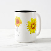 Einzigartige Sonnenblumenkaffee-Tasse mit positive Zweifarbige Tasse (VorderseiteRechts)