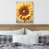 Einzigartige Sonnenblumenmauer - Wandgemälde Leinwanddruck (Insitu (Schlafzimmer))