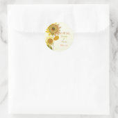 Einzigartige SonnenblumenWedding rettet das Datum Runder Aufkleber (Tasche)