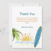 Einzigartige Sonnenschein Tropical Surfing Baby Du Dankeskarte (Vorderseite)