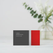 Einzigartige Special Colorful Red Gray Trendy Visitenkarte (Stehend Vorderseite)