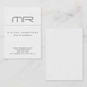 Einzigartige Special Monogram White Clean Business Visitenkarte (Vorne/Hinten)