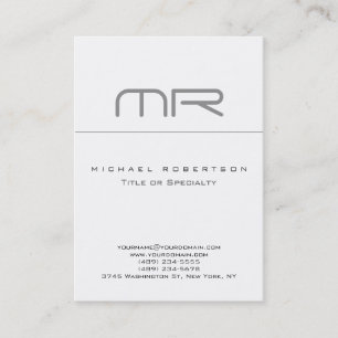 Einzigartige Special Monogram White Clean Business Visitenkarte