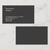 Einzigartige Standard-Dunkelgrau-Beraterkarte Visitenkarte (Vorne/Hinten)