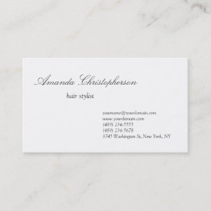 Einzigartige Standard White Hair Stylist Business Visitenkarte