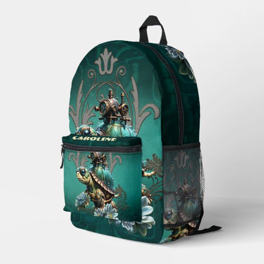 Einzigartige Steampunkturte. Bedruckter Rucksack (Rückseitige Ecke Rechts)
