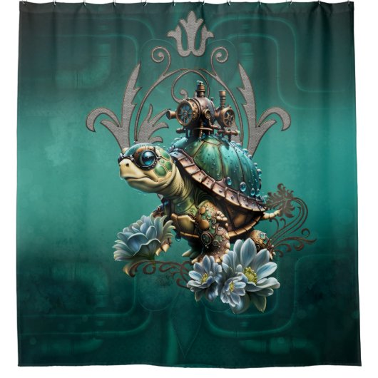 Einzigartige Steampunkturte. Duschvorhang (Vorderseite)