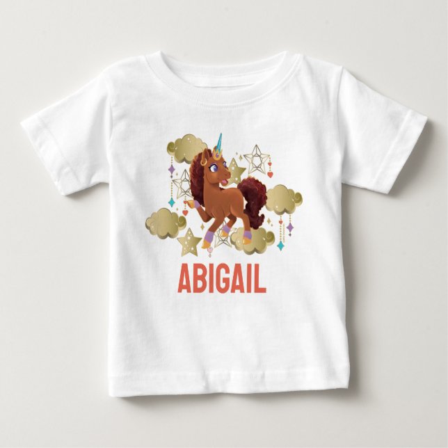 Einzigartige Sterne und Wolken Baby T-shirt (Vorderseite)