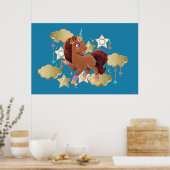 Einzigartige Sterne und Wolken Poster (Küche)