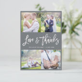 Einzigartige Stilschrift Hochzeit dank Karte (Stehend Vorderseite)