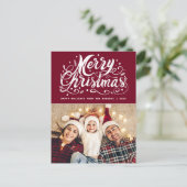 einzigartige Stilschrift moderne Weihnachten Postkarte (Stehend Vorderseite)