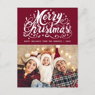 einzigartige Stilschrift moderne Weihnachten Postkarte