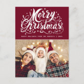 einzigartige Stilschrift moderne Weihnachten Postkarte (Vorderseite)