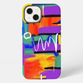Einzigartige stilvolle abstrakte bunte Regenbogen- iPhone Hülle (Rückseite)
